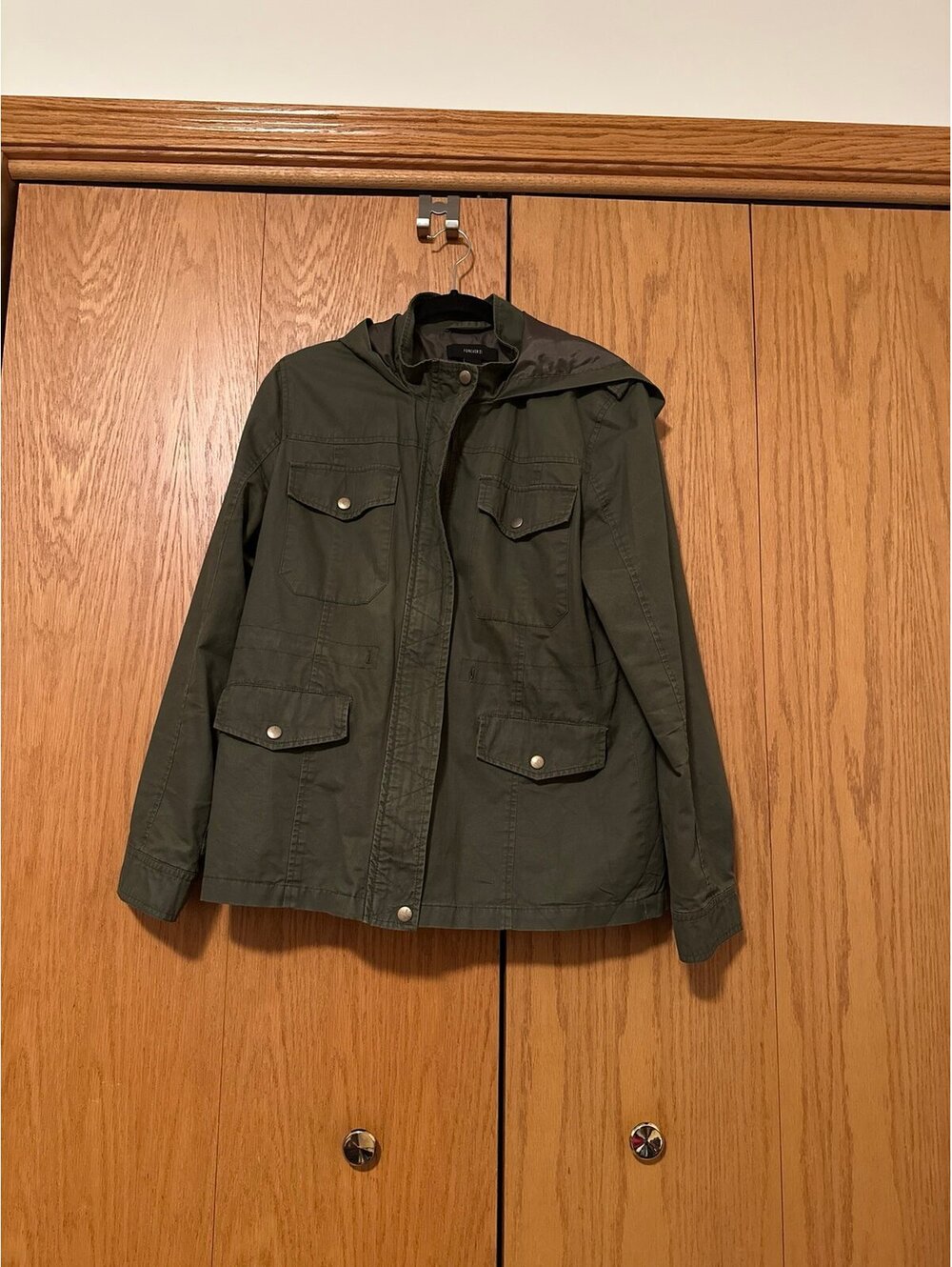 Army green jacket with hood